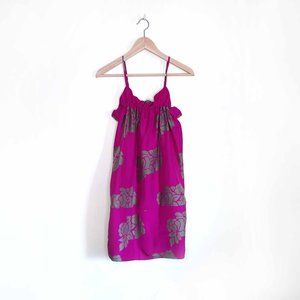 club monaco silk floral stretch top dress - small